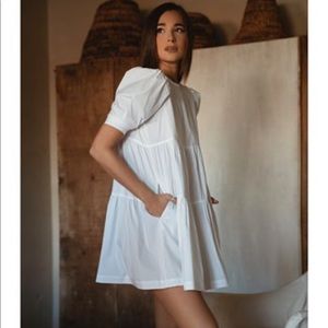 Danielle Bernstein babydoll dress white NWT size S